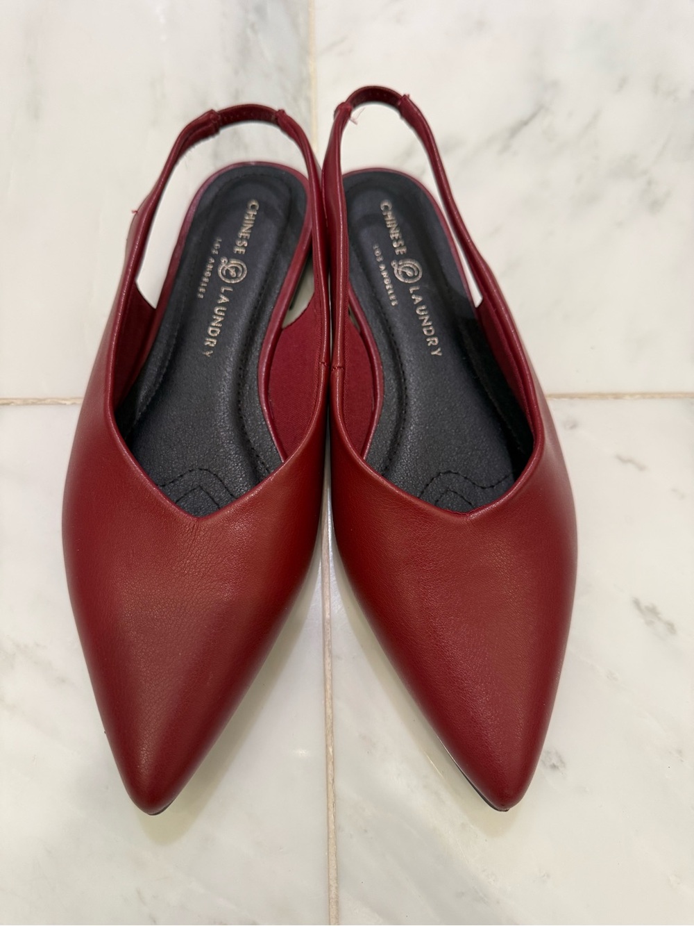 Chinese Laundry Haydia Burgundy Pointed Toe Slingback Flats size 7